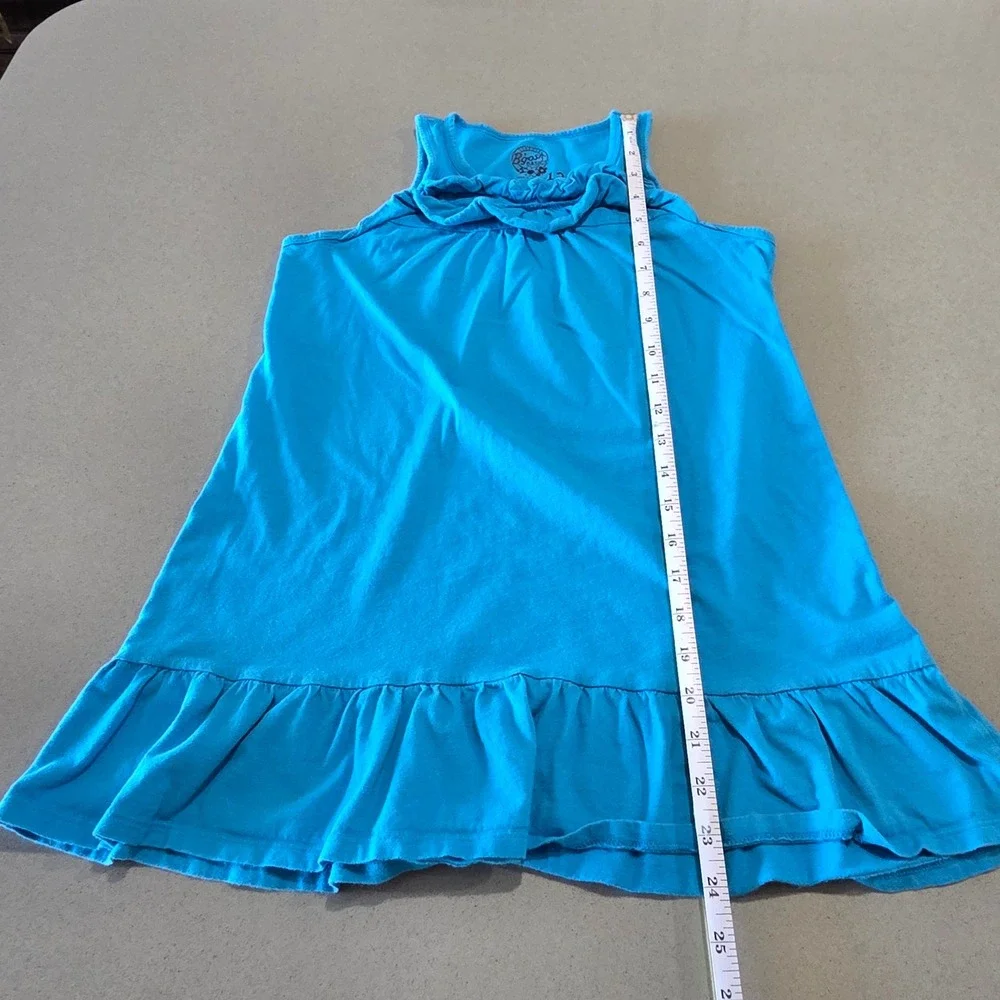 OshKosh Bgosh‎ Basics Girls Blue Ruffle Sleeveless Dress Size 12 Cotton Blend
